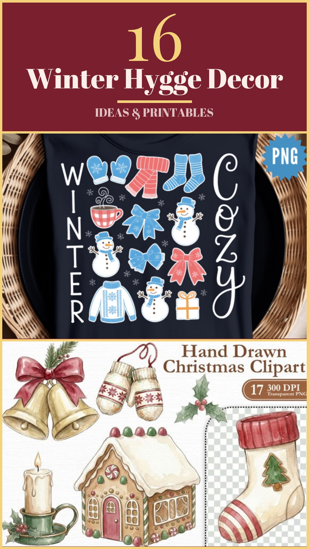 20 winter hygge decor printable collection
